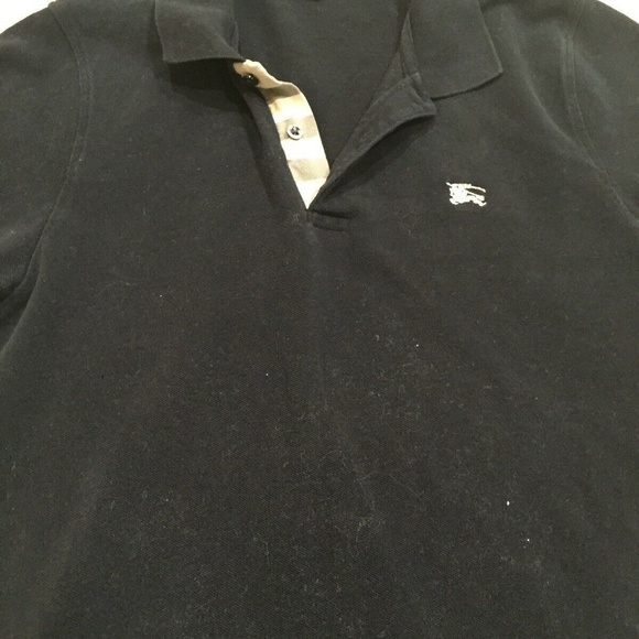 Burberry | Tops | Burberry London Mens Medium Black Nova Check Polo ...